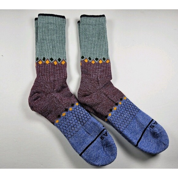 Bombas Merino Wool Holiday Lot Of 2 Pairs Calf Socks Size L - Picture 1 of 2
